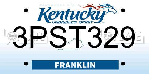 3PST329 Kentucky License Plate