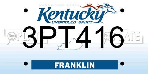 3PT416 Kentucky License Plate