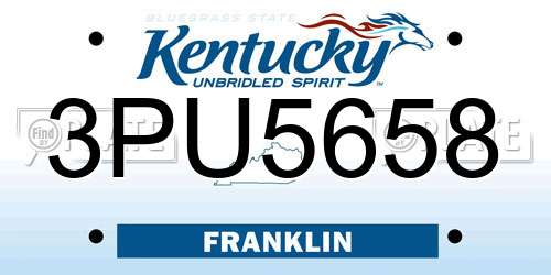 3PU5658 Kentucky License Plate