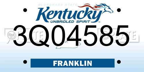 3Q04585 Kentucky License Plate