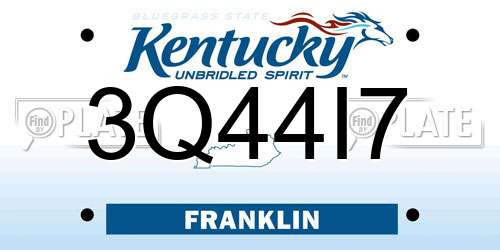 3Q44I7 Kentucky License Plate