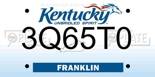3Q65T0 Kentucky License Plate