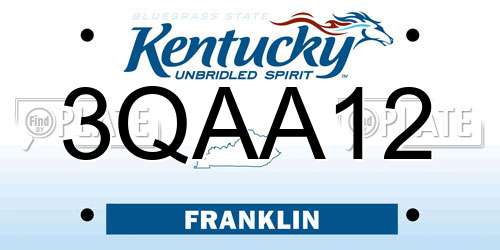 3QAA12 Kentucky License Plate
