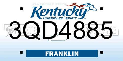 3QD4885 Kentucky License Plate
