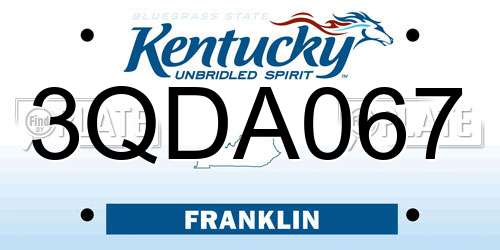 3QDA067 Kentucky License Plate