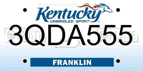 3QDA555 Kentucky License Plate