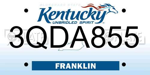 3QDA855 Kentucky License Plate