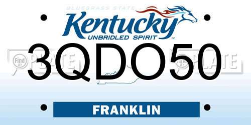 3QDO50 Kentucky License Plate