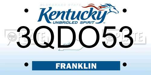 3QDO53 Kentucky License Plate
