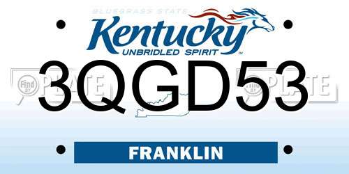 3QGD53 Kentucky License Plate