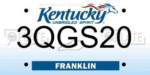 3QGS20 Kentucky License Plate