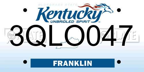 3QLO047 Kentucky License Plate