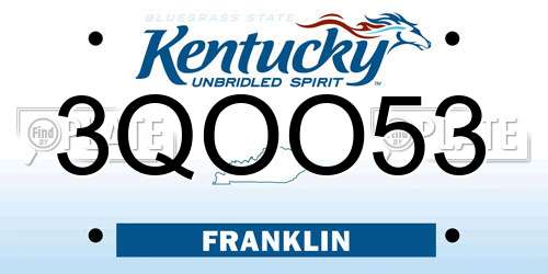 3QOO53 Kentucky License Plate