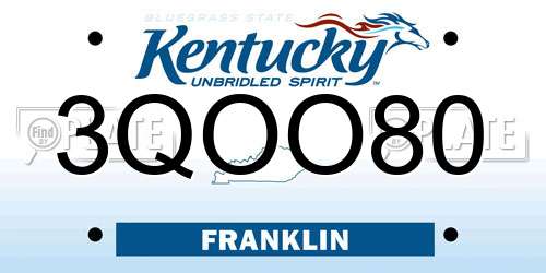 3QOO80 Kentucky License Plate