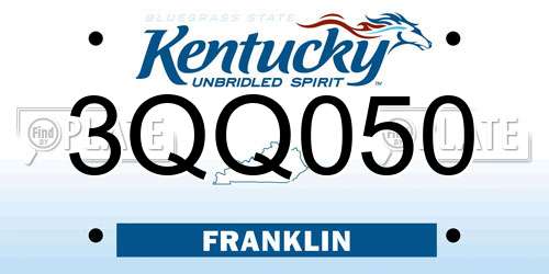 3QQ050 Kentucky License Plate