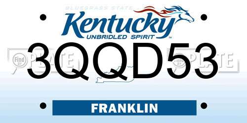 3QQD53 Kentucky License Plate