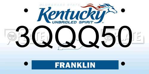 3QQQ50 Kentucky License Plate