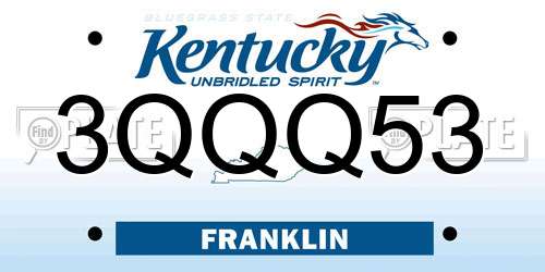 3QQQ53 Kentucky License Plate