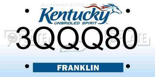 3QQQ80 Kentucky License Plate