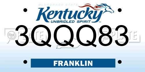 3QQQ83 Kentucky License Plate