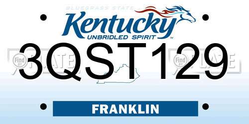 3QST129 Kentucky License Plate