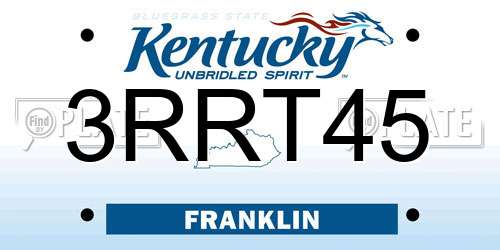 3RRT45 Kentucky License Plate