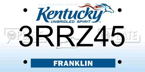 3RRZ45 Kentucky License Plate