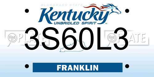 3S60L3 Kentucky License Plate