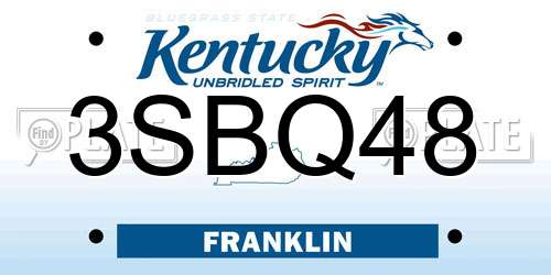 3SBQ48 Kentucky License Plate