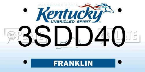 3SDD40 Kentucky License Plate