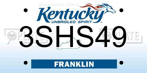 3SHS49 Kentucky License Plate