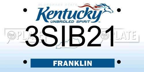 3SIB21 Kentucky License Plate