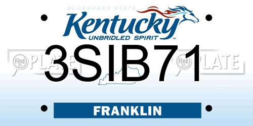 3SIB71 Kentucky License Plate