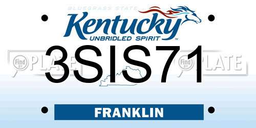 3SIS71 Kentucky License Plate