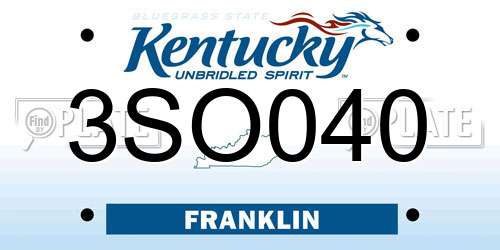 3SO040 Kentucky License Plate