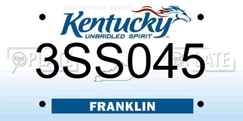 3SS045 Kentucky License Plate
