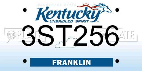 3ST256 Kentucky License Plate