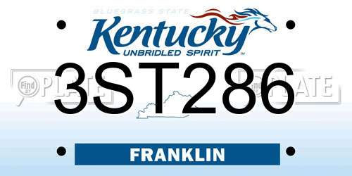 3ST286 Kentucky License Plate