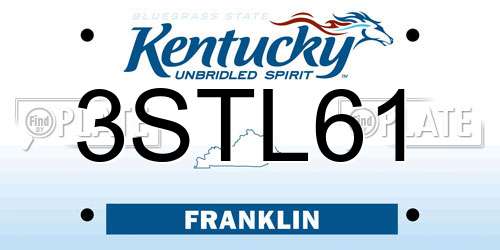 3STL61 Kentucky License Plate