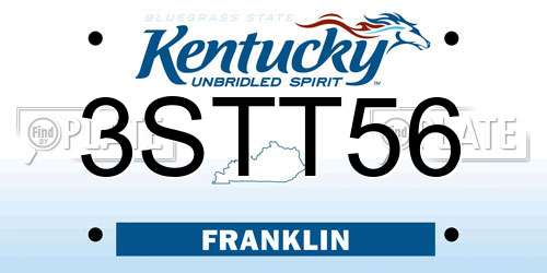 3STT56 Kentucky License Plate