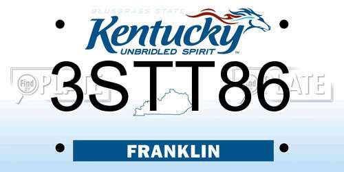 3STT86 Kentucky License Plate