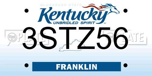 3STZ56 Kentucky License Plate