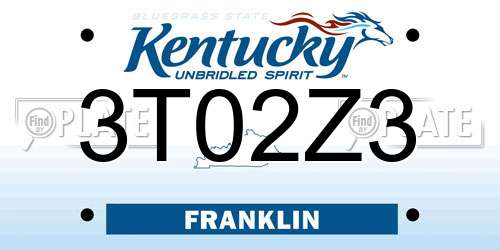 3T02Z3 Kentucky License Plate