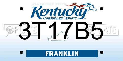 3T17B5 Kentucky License Plate