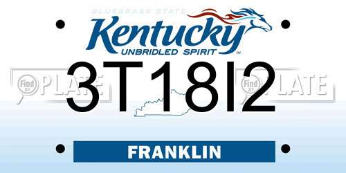 3T18I2 Kentucky License Plate