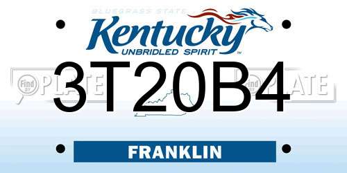 3T20B4 Kentucky License Plate