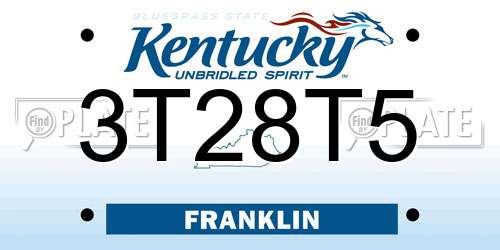 3T28T5 Kentucky License Plate