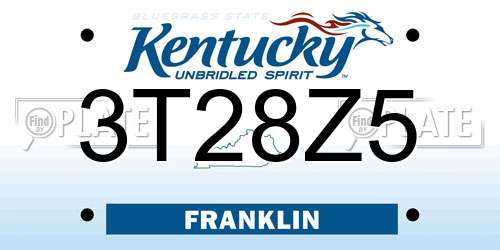 3T28Z5 Kentucky License Plate