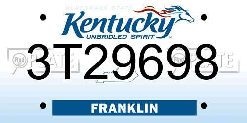 3T29698 Kentucky License Plate