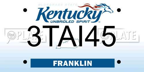 3TAI45 Kentucky License Plate